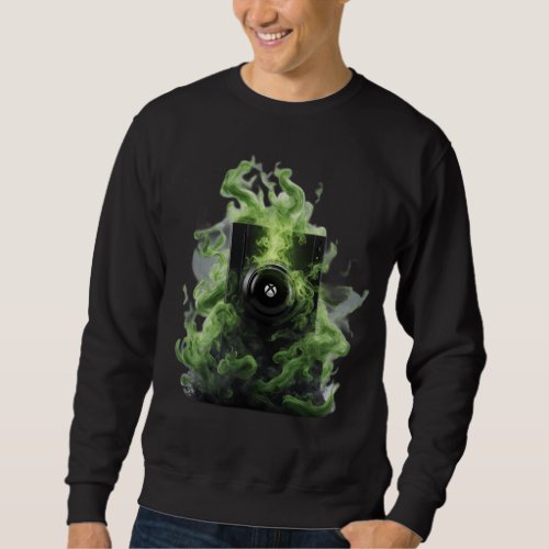Neon Green Xbox Smoke _ Premium T_Shirt Designs Sweatshirt