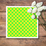 Neon Green Yellow Checkered Checkerboard Vintage Napkins<br><div class="desc">Neon Green and Yellow Checkered Checkerboard | Vintage | Classic | Trendy | Stylish | Fashion | Minimal</div>