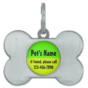Neon Green/Yellow Custom Pet Safety Tag