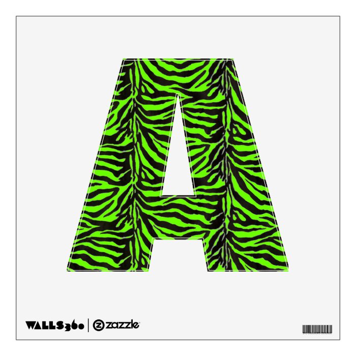 Neon Green Zebra Skin Texture Background Room Decals