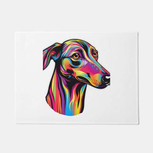 Neon Greyhound   Doormat