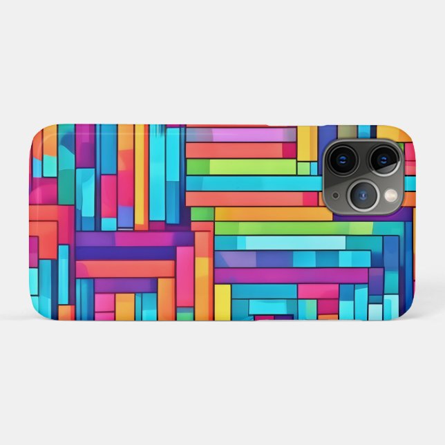 Neon Grid - Colorful Abstract Mosaic Case-Mate iPhone Case (Back (Horizontal))