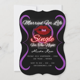 Neon Groovy Club Space Girl Bachelorette Party Invitation