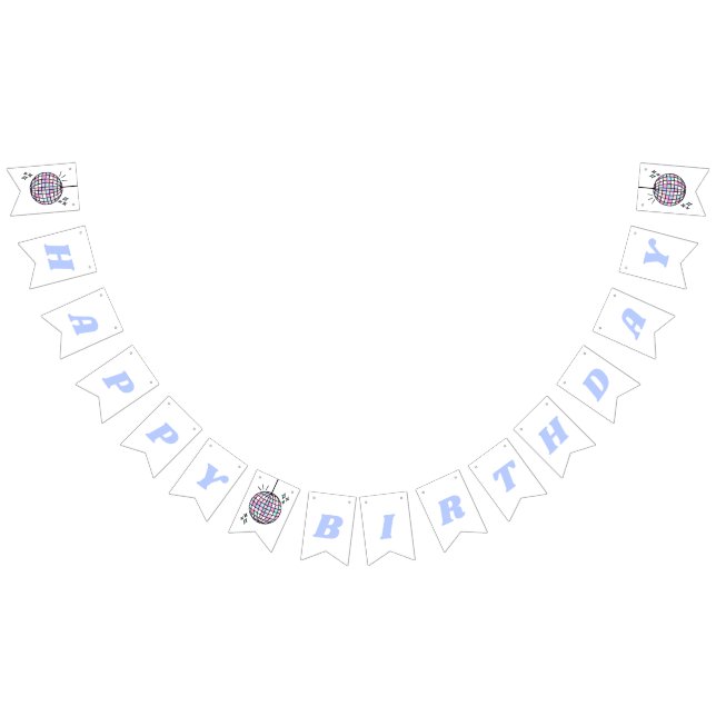 Neon Groovy Disco Ball Bunting Flags (All)