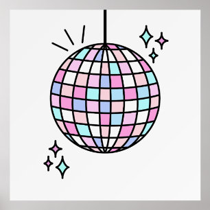 Neon Groovy Disco Ball Print Holder