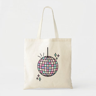 Neon Groovy Disco Ball Tote Bag