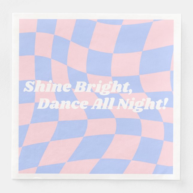 Neon Groovy Disco Birthday Paper Dinner Napkins (Front)