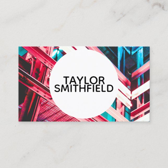 neon grunge business card (Front)