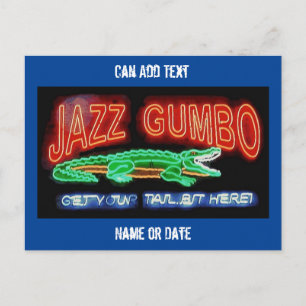 Neon Gumbo, personalize add text Postcard