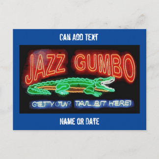 Neon Gumbo, personalize add text Postcard