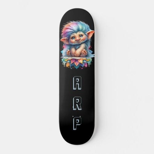  Neon Hair Rainbow Troll AP89 Initial  Skateboard