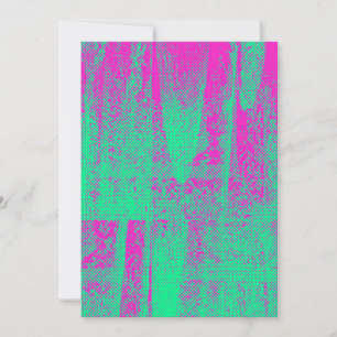 Neon Halftone Grunge Texture Blank Invitation Card