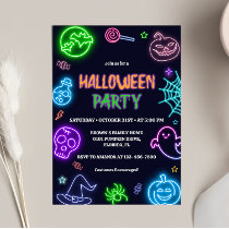 Neon Halloween Party Invitation