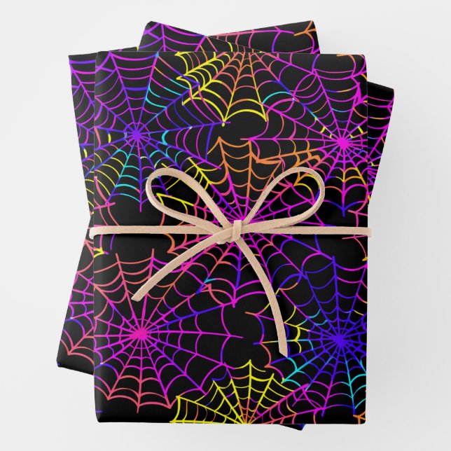 Neon Halloween Pattern  Wrapping Paper Sheets (In situ)