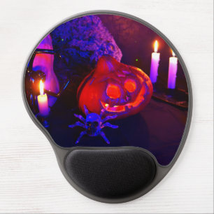 Neon Halloween pumpkins Gel Mouse Pad