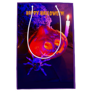 Neon Halloween pumpkins Medium Gift Bag