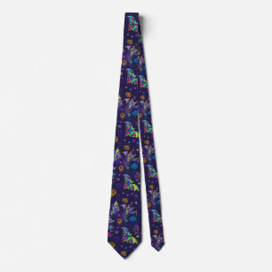 Neon Halloween spooky bats colourful decorative Neck Tie