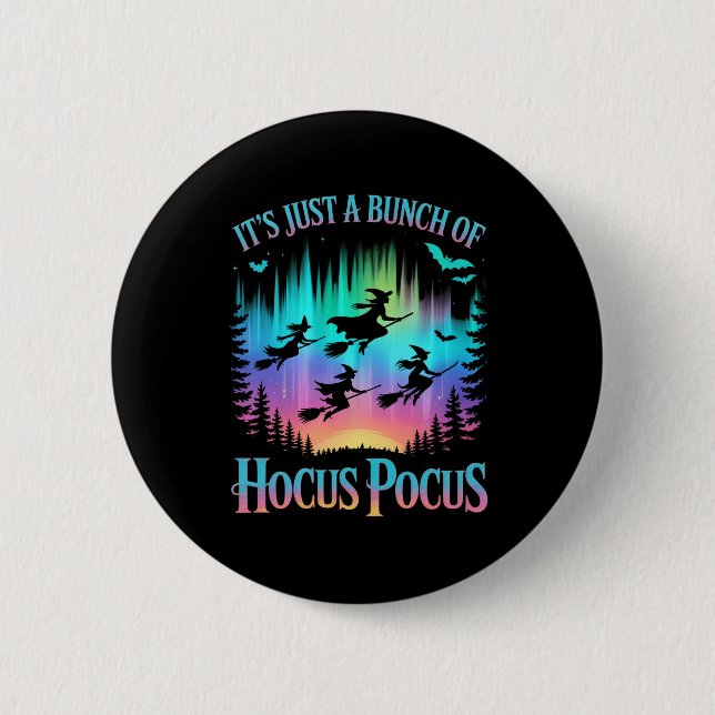 Neon Halloween Witches Png Button (Front)