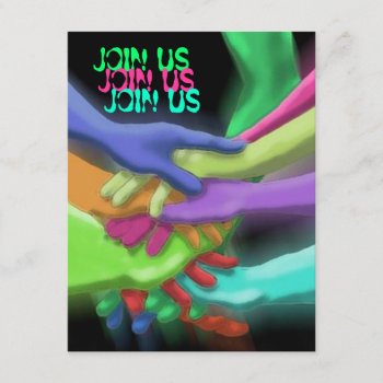 Neon Hands "join Us" Graduation Party Invitation by layooper at Zazzle