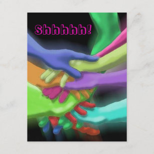 NEON HANDS STACKED SURPRISE SHHH PARTY INVITATION