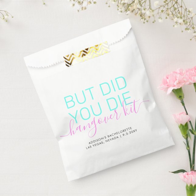 Neon Hangover Relief Kit Personalized Bachelorette Favor Bag (Sealed)