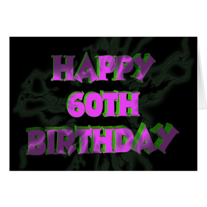 Neon Happy 60th Birthday Card