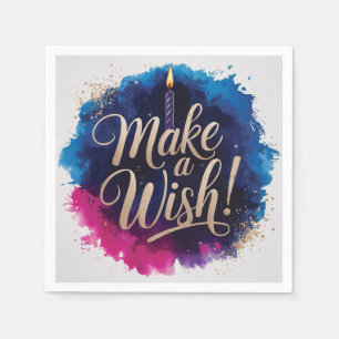 Neon Happy Birthday Design Napkins