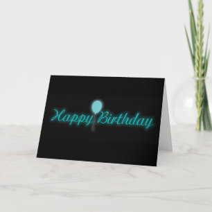 Neon Happy Birthday Sign Card