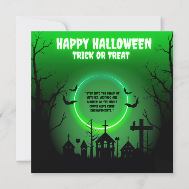 NEON HAPPY HALLOWEEN GREETING CARD  (Front)