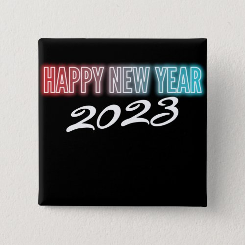 neon happy new year 2023 button