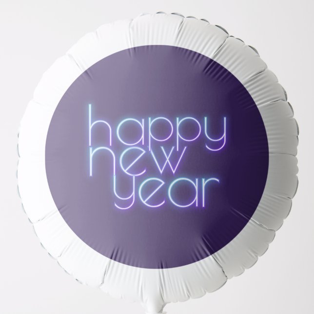 Neon Happy New Year Balloon (Front)