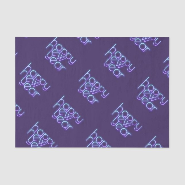 Neon Happy New Year Tissue Paper (Front)