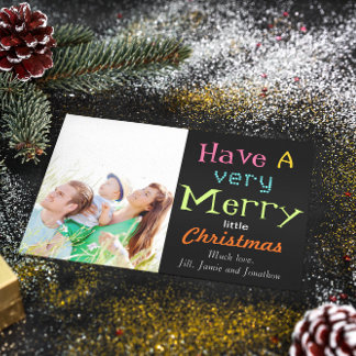Neon Have A Merry Little Christmas Photo Card