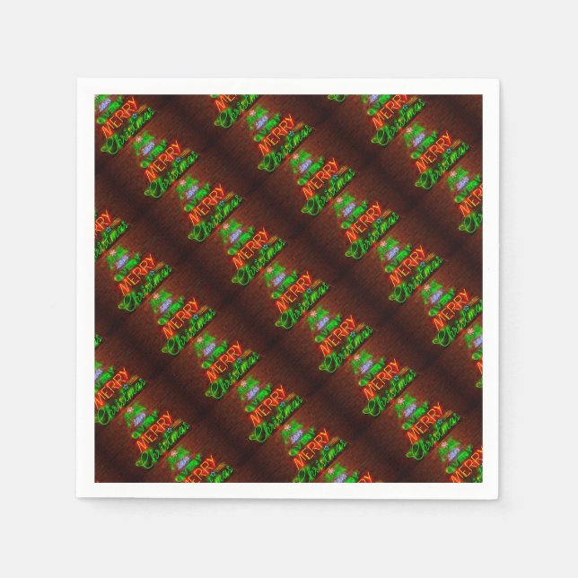 Neon Have A Very Merry Christmas Paper Napkins (Front)