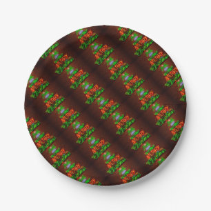 Neon Have A Very Merry Christmas Paper Plates