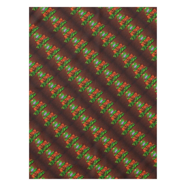 Neon Have A Very Merry Christmas Tablecloth (Front)