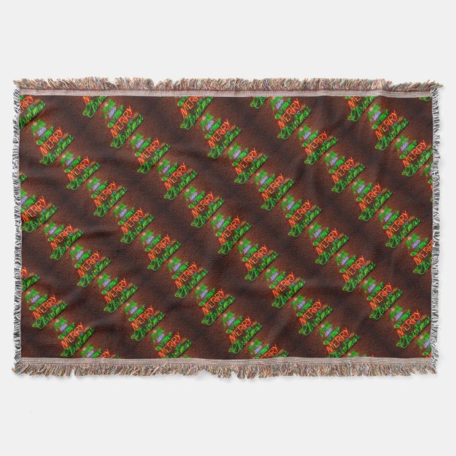 Neon Have A Very Merry Christmas Throw Blanket (Front)