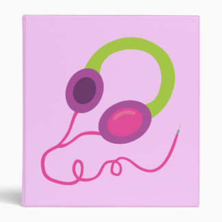 Neon Headphones 3 Ring Binder