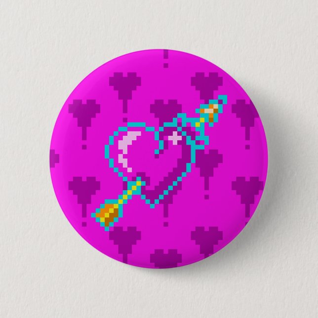 Neon Heart Button (Front)