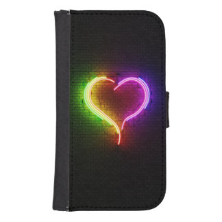 Neon Heart Desk Mat Galaxy S4 Wallet Case