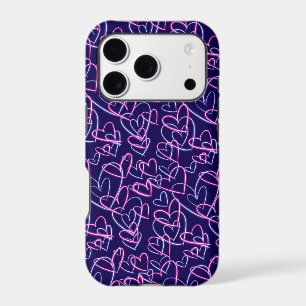 Neon Heart Glow iPhone 17 Pro Case