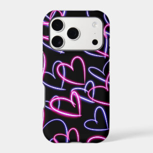 Neon Heart Glow iPhone 17 Pro Case