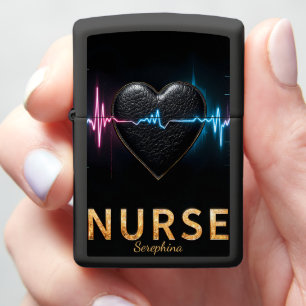 Neon Heartbeat Nurse Ekg Critical Gift Zippo Lighter