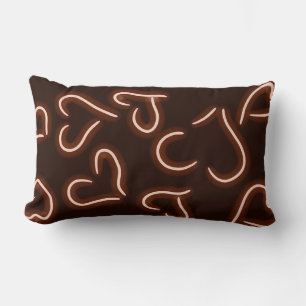 Neon Hearts Red Lumbar Pillow