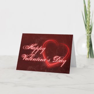 Neon Hearts Valentine's Day Greeting Card