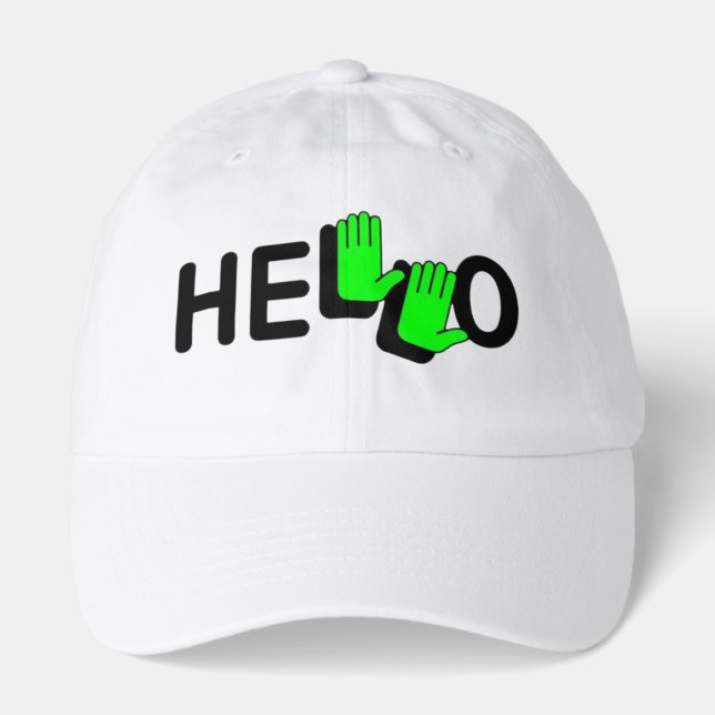 Neon Hello Hands Hat (Front)
