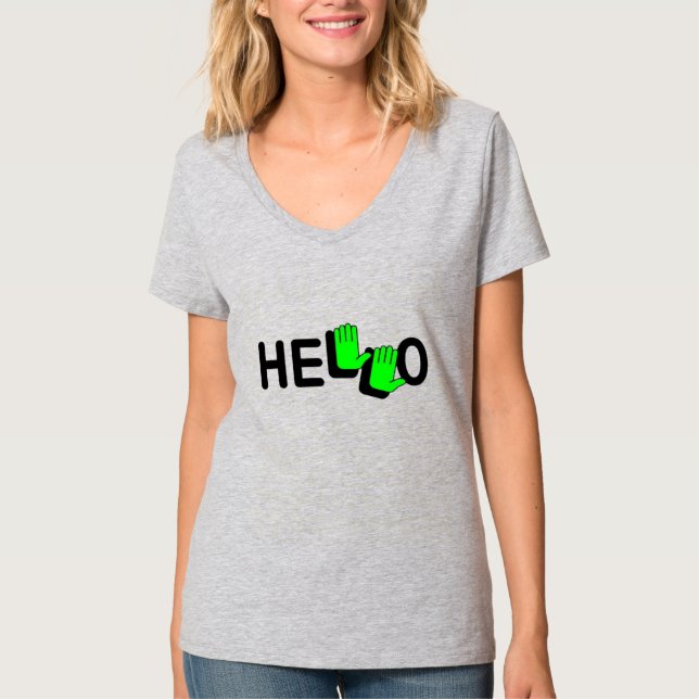 Neon Hello Hands T-Shirt (Front)