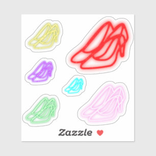 Neon High Heel Pumps Colorful Sticker