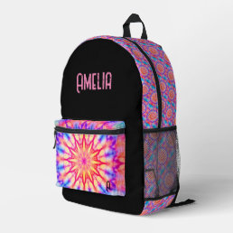 Neon Hippie Tie Dye Girly Cool Sporty Cool  Printed Backpack