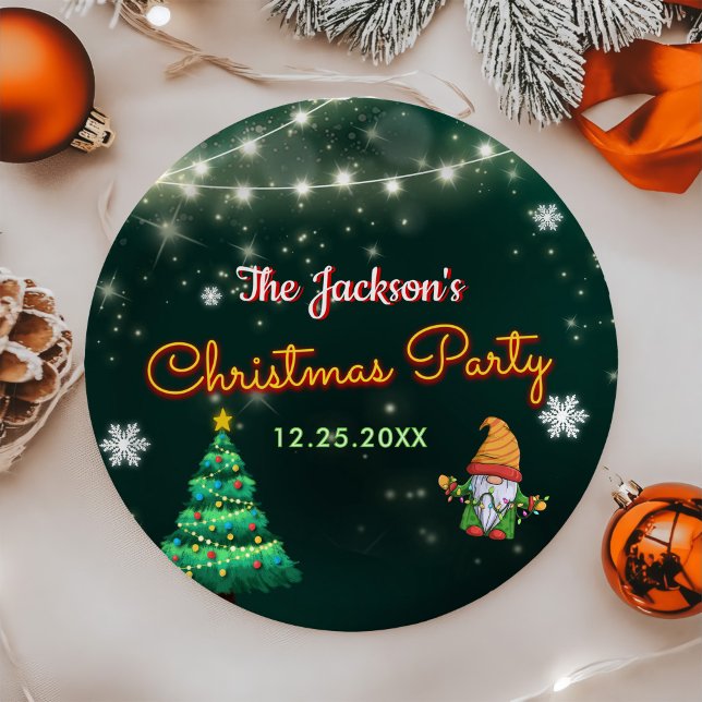 Neon Holiday Christmas Party  Paper Plates (Creator Uploaded)